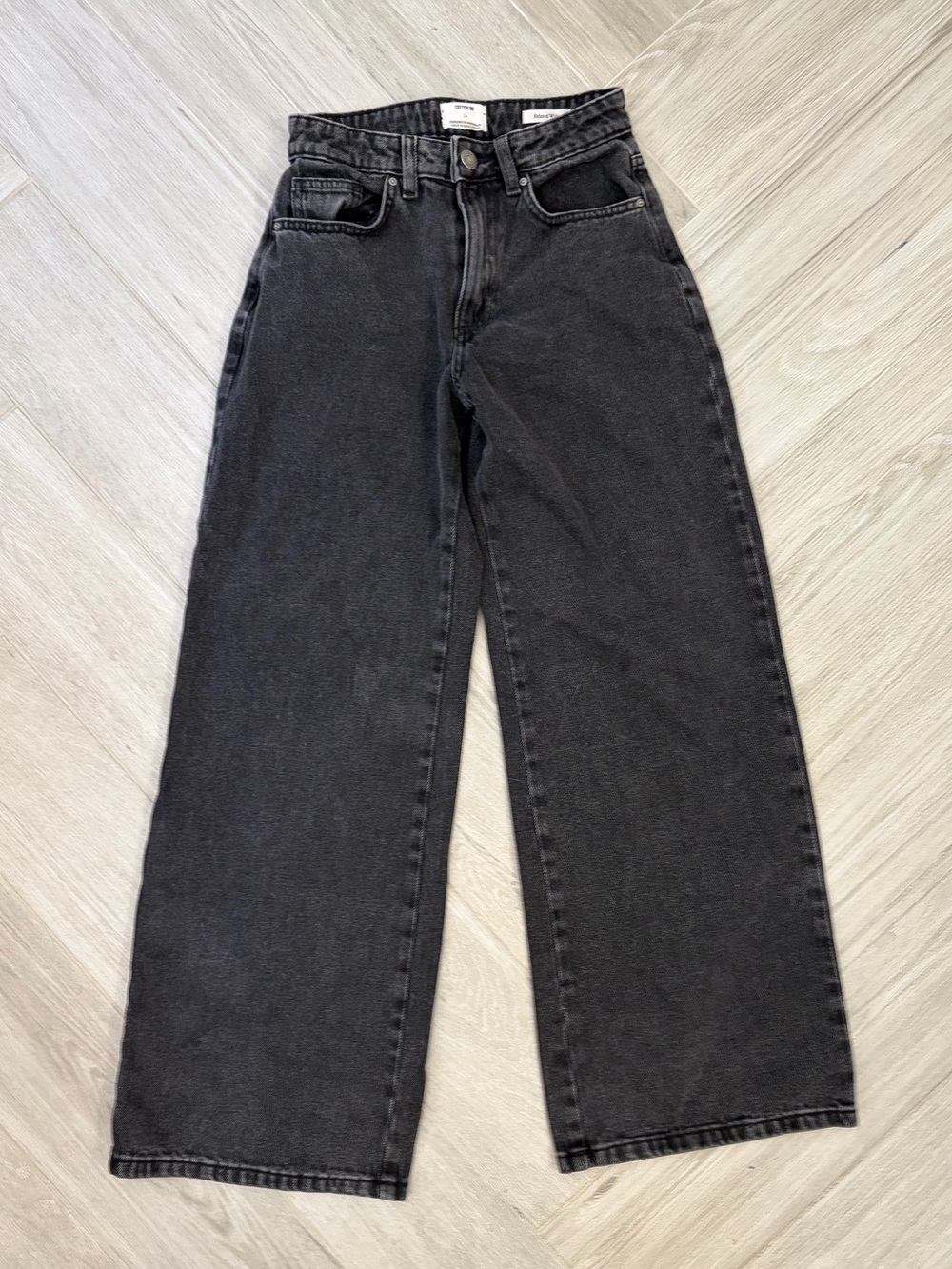 Cotton On Relaxed Wide Leg Women's Black Denim Jeans 24